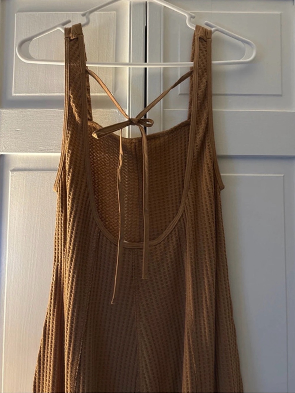 Zenana Outfitters Waffle-Knit Tan Jumpsuit - Picture 2 of 3